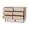 Baxton Studio Miren Mid-Century Modern Light Oak and Dark Grey 6-Drawer Dresser 148-8256 - alternate 9